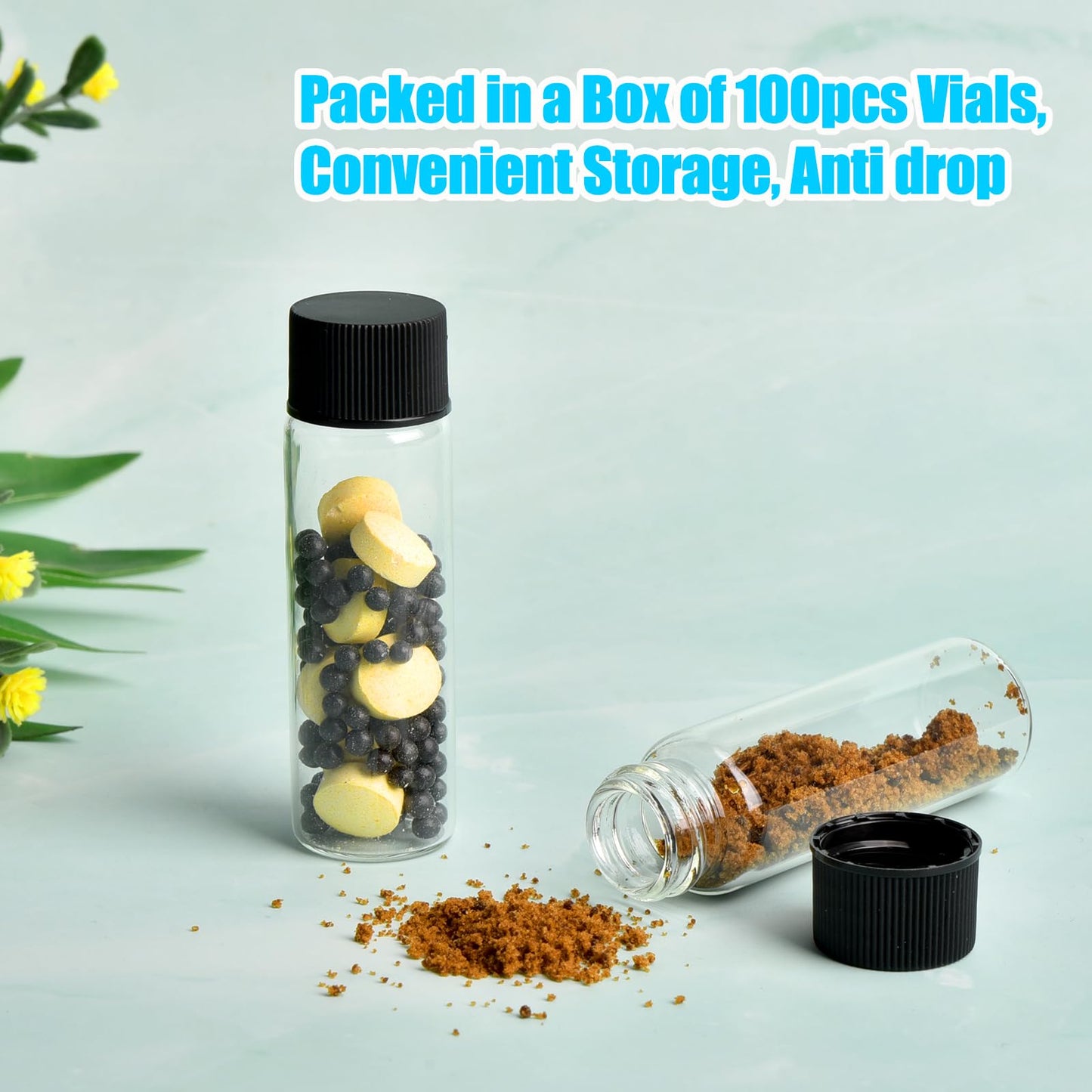 BIGLEE 20PCS Clear Small Glass Vials with Screw Caps (Clear,20ML)