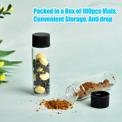 BIGLEE 20PCS Clear Small Glass Vials with Screw Caps (Clear,20ML)