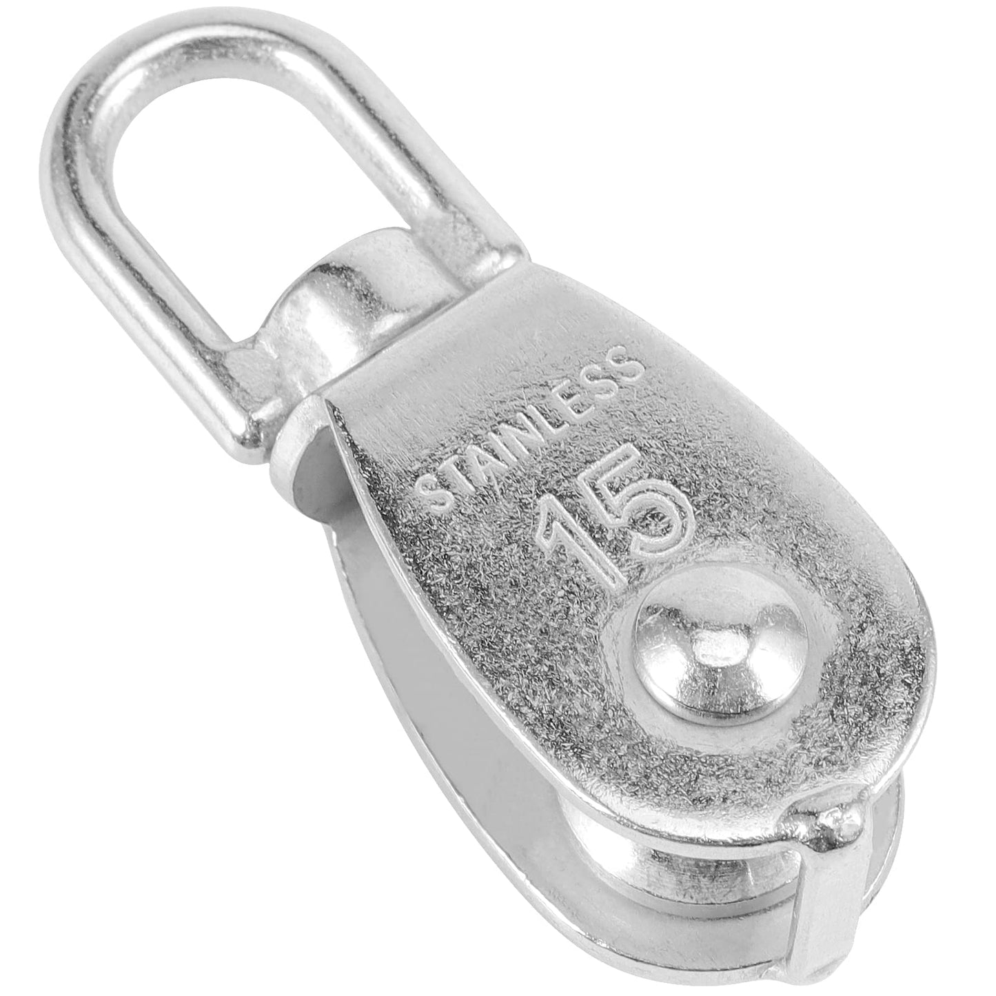 MUKCHAP 20 Pcs M15 Single Pulley Block, V-Shaped Wire Rope Crane Traction Fixed Wheel,Stainless Steel Pulley Bearing Single Wheel,Traction Pulley?high-Endurance Pulley, 35 Kg Load Capa