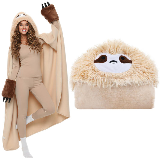 Ninonly Wearable Hooded Blanket for Women, Oversized Flannel Soft Sloth Blanket Hoodie with Gloves, Valentines Day Gifts for Her Mom Girlfriend, Mothers Day Birthday Christmas Gifts for Adult