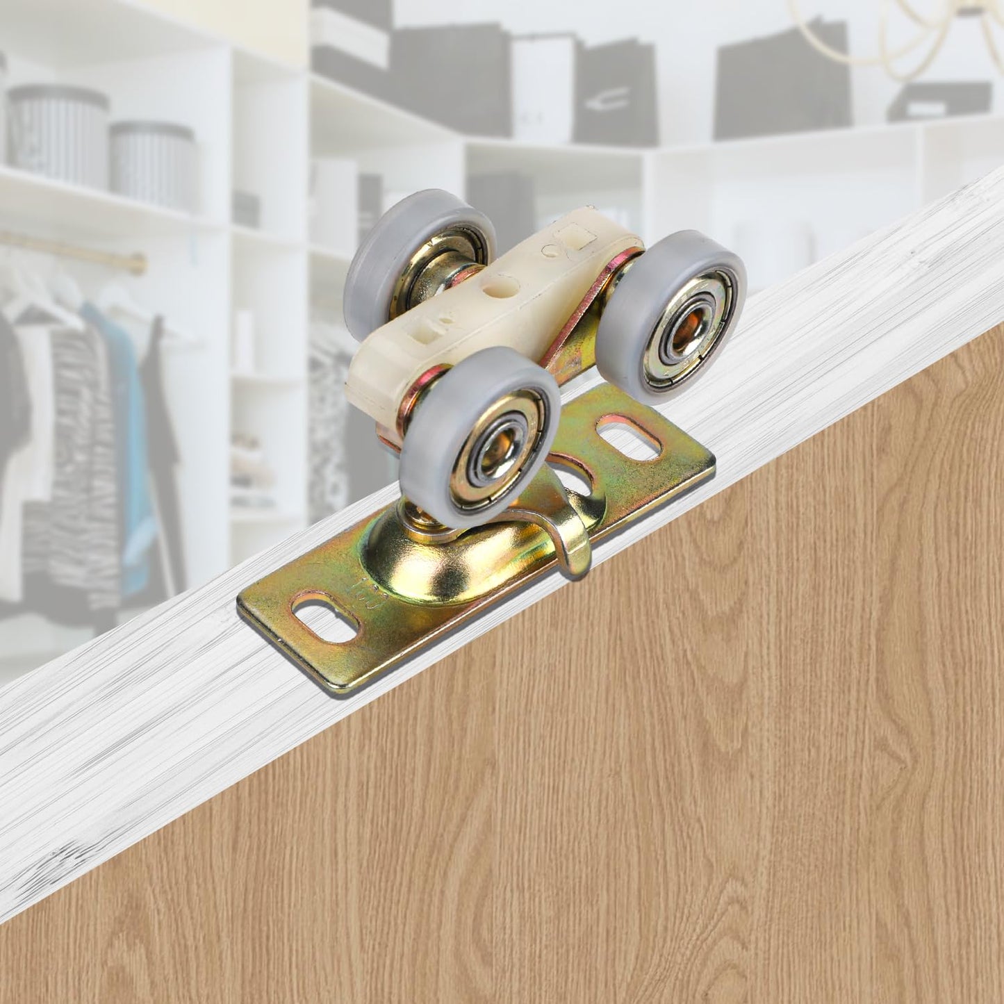 Sliding Pocket Door Hardware Kit, Sliding Door Top Hanger Rollers Wheels for 1-3/8 Inch Thick Doors, Johnson Part 1125 & 1500 Hardware Compatible with 100, 134F, 138F, 2610F Series