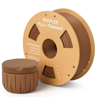 DEEPLEE PLA+ 1.75mm 3D Printer Filament, PLA Plus with Dimensional Accuracy +/- 0.02mm, Higher Strength and Toughness, Neatly Wound, No Clogging, Fits for Most FDM 3D Printers, 1KG Brown
