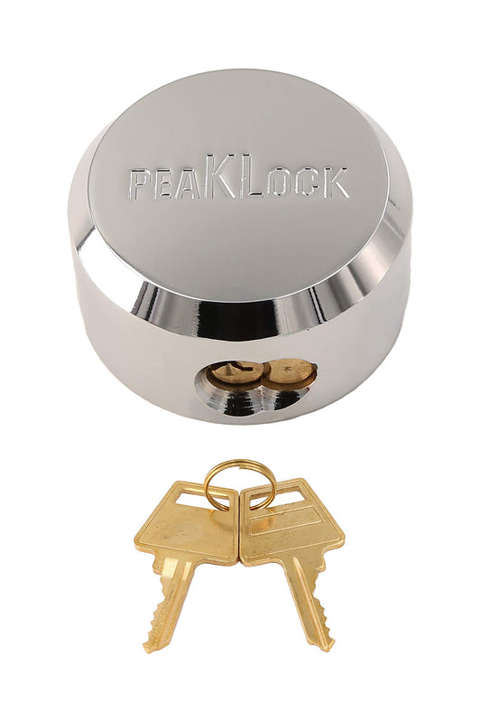PEAKLOCK Heavy-Duty Keyed Alike 2-7/8” Hidden Shackle Puck Lock Trailer Van Door Lock With Two Keys (Alloy Steel, Sliver, 1PK)
