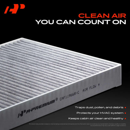A-Premium Cabin Air Filter with Activated Carbon Compatible with Audi A4, A4 Quattro, Q5, Q7, A5 Quattro, A6 Quattro, A6 allroad, A7 Sportback, A8 Quattro, Q8, e-tron S, S4 & Porsche Cayenne, Macan