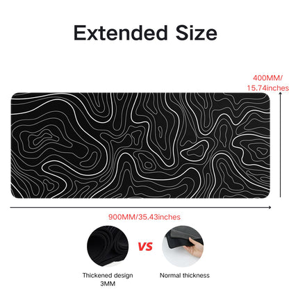 Mouse Pad, Large Mouse Pad Gaming 90 X 40CM(35.43X15.74Inches) Mousepad Big Desk Mat with Non-Slip Rubber Base Keyboard Pad for Gaming and Office-Black