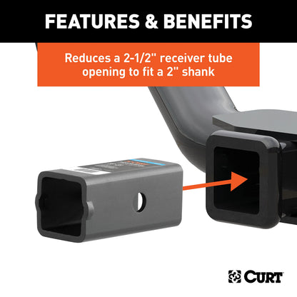 CURT Manufacturing 45405 2-1/2" to 2" Receiver Adapter Sleeve