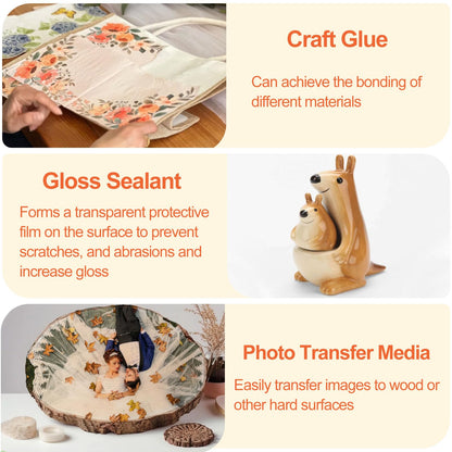 1DFAUL Crafts Sealer Gloss Finish, 200ml All Purpose Craft Glue, Varnish, and Finish, All in One Craft Glue for Wood, Paper, Acrylic Paints, Ceramics, Fabrics, Clay (Gloss)