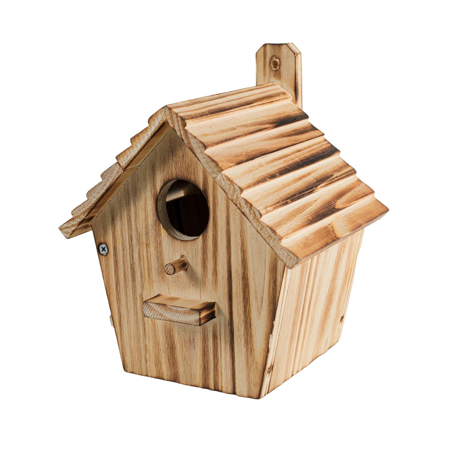 CLACKIBUKVYZ Bird Houses - Wooden Bird House for Outside with Pole - 1-1/2 Inch Entrance Hole for Bluebirds, Wrens, Chickadees, and Tree Swallows - Hanging Birdhouse for Garden