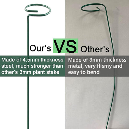 6Pcs Plant Support Stakes, 60cm Garden Single Stem Plant Support Stakes Adjustable Plant Sticks Support with 30 Orchid Clips for Peonies Tomatos Lily Rose Plant Climbing