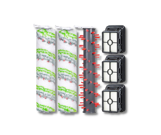 Replacement Parts for Bissell CrossWave Max 2554 2554A 2590 2593 2596 and HydroSteam 35151 3515 35152 3513 3518, 3 Pack CrossWave Pet Brush Rolls 2788 and 3 Pack Filters 1866, Part 1618641 1608684