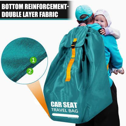 Car Seat Travel Bag for Airplane, Large Car Seat Bags for Air Travel with Comfort Padded Straps, Gate Check Storage Bag/Backpack for Carseat Airport, Carseat Cover Travel - Baby Travel Essential