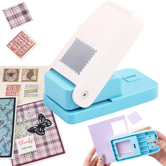 Square Stamp Punch, 1.5 inch Stamp Punch, Large Square Postage Stamps Puncher, Lever Paper Punches for Crafting, Stamps Hole Punches, SquarePaper Puncher Shapes for Crafting DIY Scrapbooking