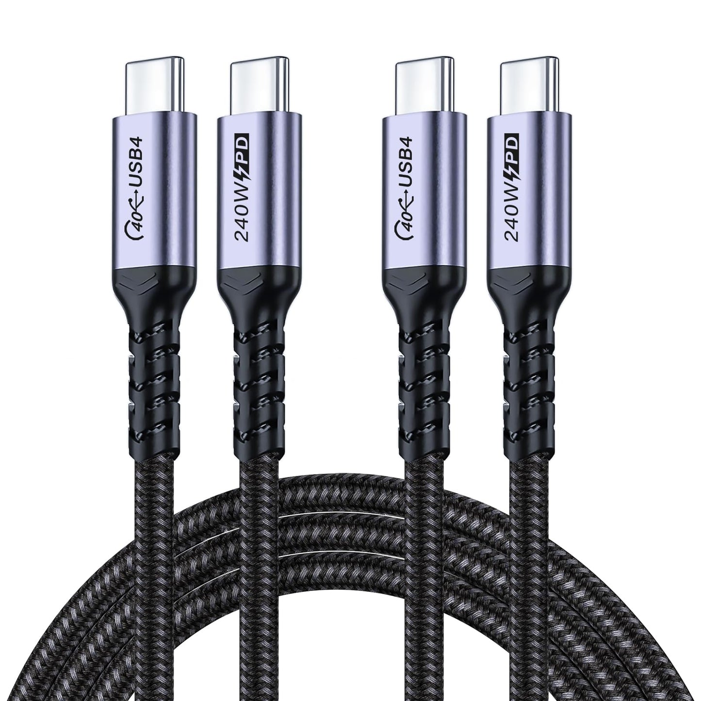 SUMPK 2m USB 4 Cable, 240W PD Fast Charging, 40Gbps Data Transfer, 8K Video Output, Compatible with Thunderbolt 4/3, iPhone 15Pro/15ProMax, Monitor