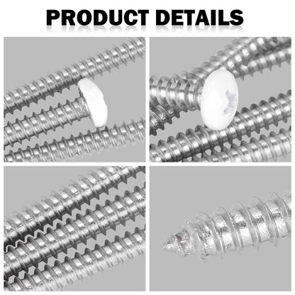 White Head 100 PCS #8x2 Stainless Steel Phillips Pan Head Wood Screws,White Coated Screws Covers Head Wood Screws,Stainless Steel 18-8 A2(304) Screw,Home Screw Kit by QISHENG