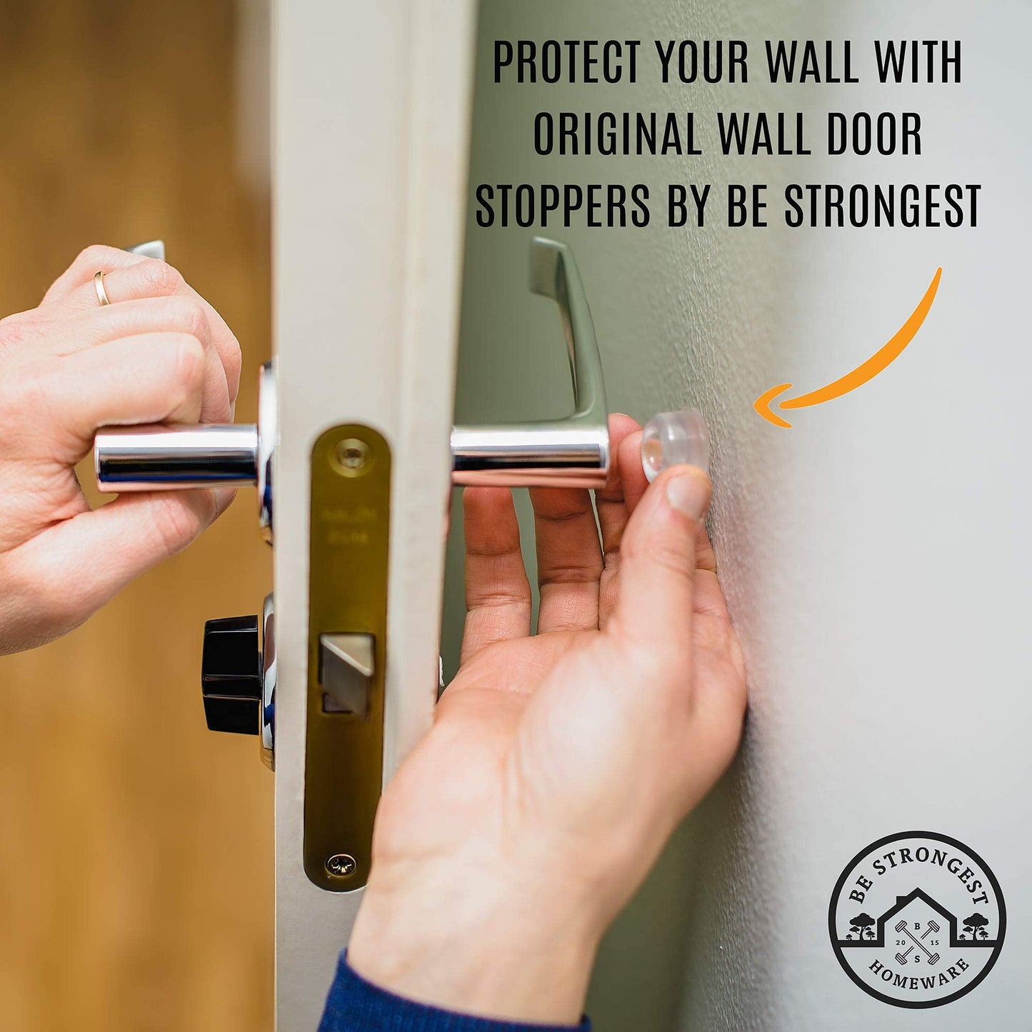 Door Stoppers Wall Bumpers - Small Door Stop 12 Pack - Headboard Stoppers - Clear Rubber Door Stopper Wall Protector - Adhesive Cabinet Door Bumper - Rubber Feet Self Adhesive Furniture Pads (12)