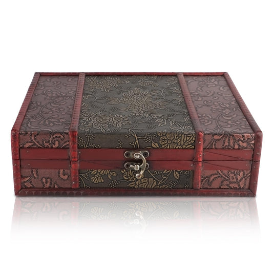 Wooden Box, 11 x 8.5 x 3.2in Large Keepsake Box with Lid Decorative Boxes Wood Storage Box Treasure Chest Trinket Box Gift Box Wood Jewelry Box Memory Box Wooden Chest Box for Decorative