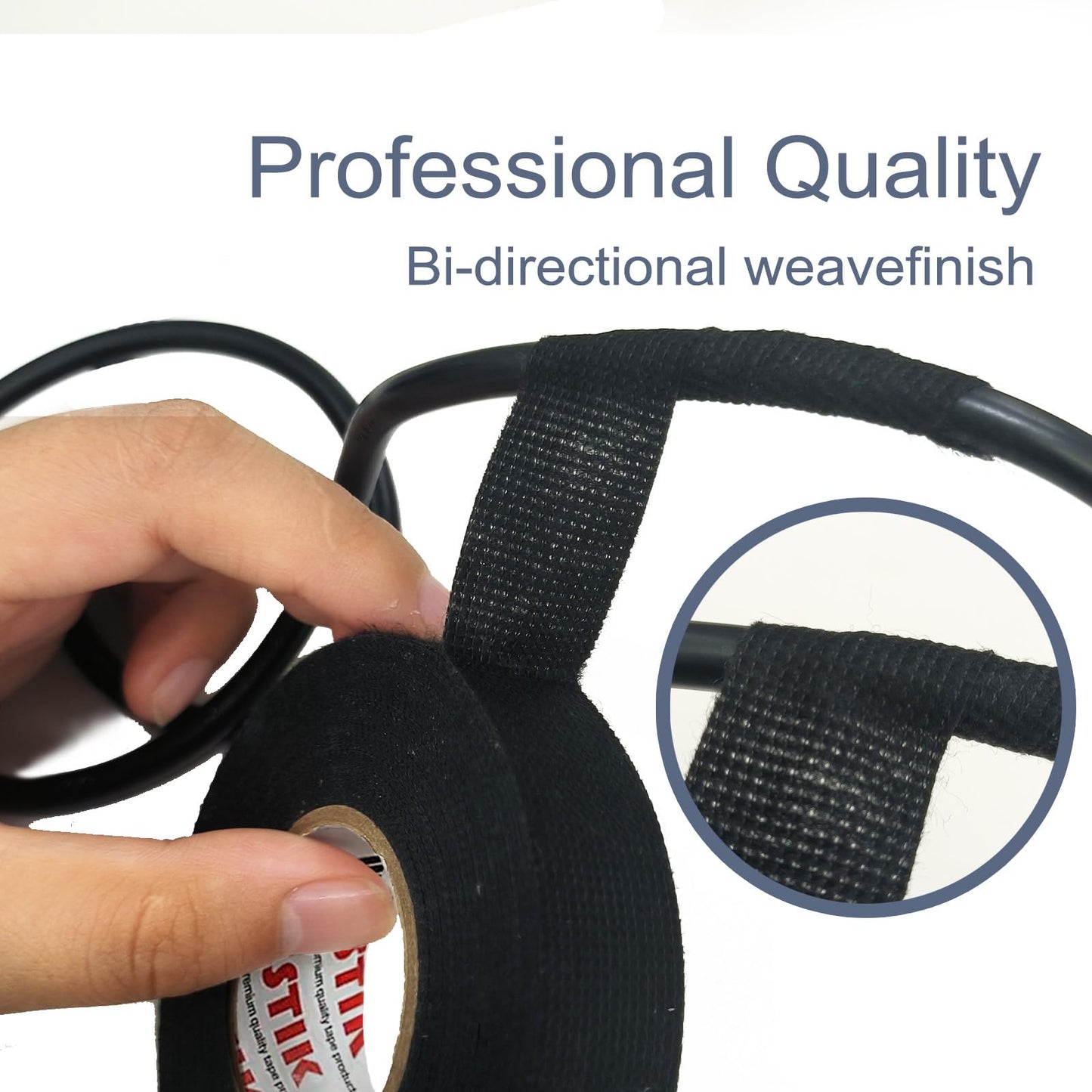 WELSTIK Wiring Harness Tape 19mm*15m 10 Pack, Total 150m- Premium Fabric Electrica Tape for Car Automotive Heat Resistant, Excellent Noise Suppression and Cable