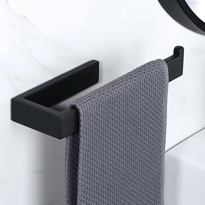 Sayayo Black Hand Towel Holder, Towel Bar Towel Rails Wall Mounted, Hand Towel Ring for Kitchen Toilet Bathroom, SUS304 Stainless Steel, 10 Inch, GKN2212-B
