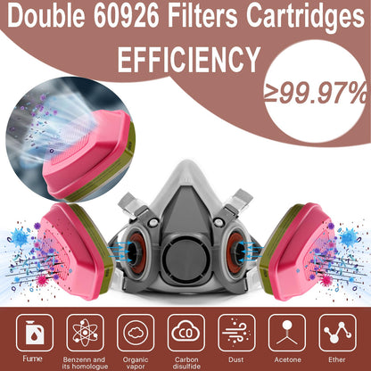 RANKSING 60926 Filter Cartridge Against Dust, Fumes, Asbestos while Painting, Spraying, Sanding, Welding, Construct Compatible with 6200, 6800, 7502, FF400 and more (2 Pack)