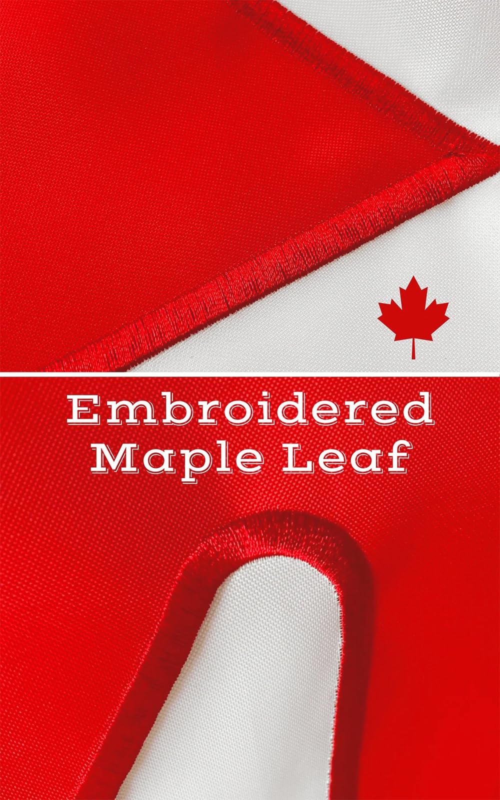 Canadian Flag 3X6 FT 250D Large Canada Flags Outdoor Indoor, Official Proportion 1:2 Embroidered Maple Leaf Durable Oxford Nylon Heavy Duty luxury Canadian National Flag Home Garden Yard 36X72 inch