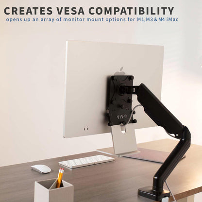 VIVO VESA Adapter Plate Bracket Kit Designed for 24 inch M1, M3, and M4 iMac Series Monitors, VESA up to 100x100, Black, Mount-MACM1