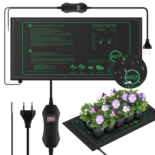 50W Seedling Heat Mat with Digital Thermostat, Fast Heating, Adjustable Temperature, Waterproof & Durable, Warm Hydroponic Heating Pad for Germination, Indoor Gardening, Greenhouse, 1-Pack