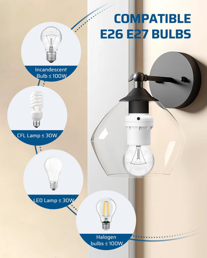 DEWENWILS Light Sensor Socket, Dusk to Dawn Sensor Socket, Light Bulb Socket for Light Fixtures, Compatible with Incandescent/CFL/LED/Halogen Bulbs, 4 Pack