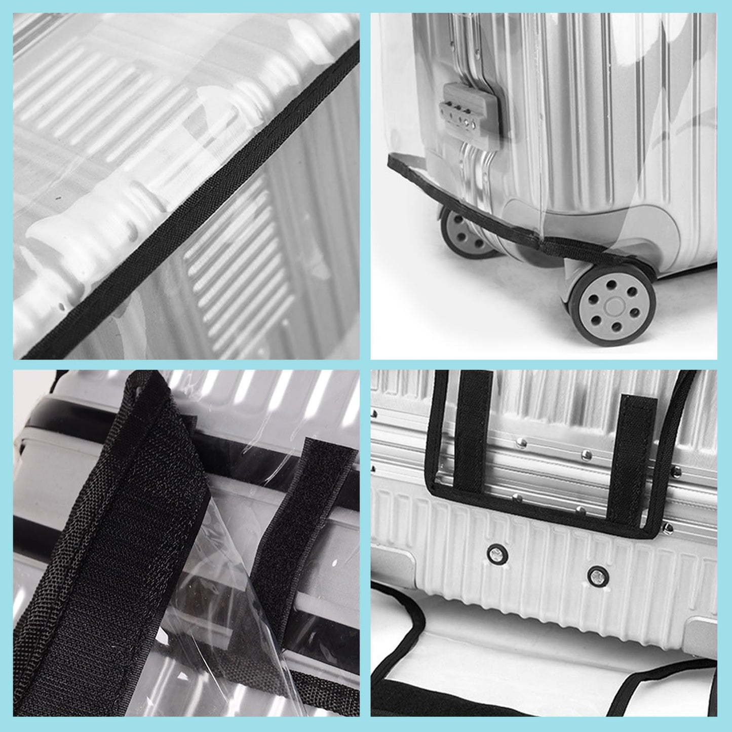 Luggage Covers for Suitcase PVC Suitcase Cover Waterproof Luggage Protector Cover Clear Luggage Covers for suitcases Protector 0.6mm Thickening for Travel Fits 24 Inch Luggage