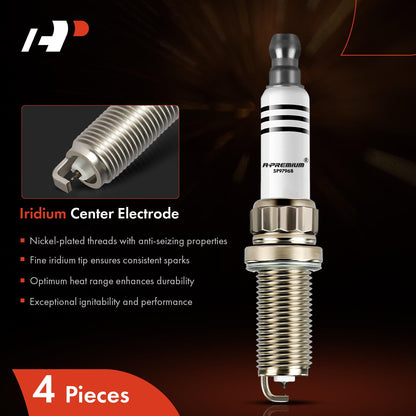 A-Premium Iridium Platinum Spark Plugs Compatible with Mini Cooper 2007-2015, Cooper Countryman 2011-2016, Cooper Paceman 2013-2016, Pack of 4