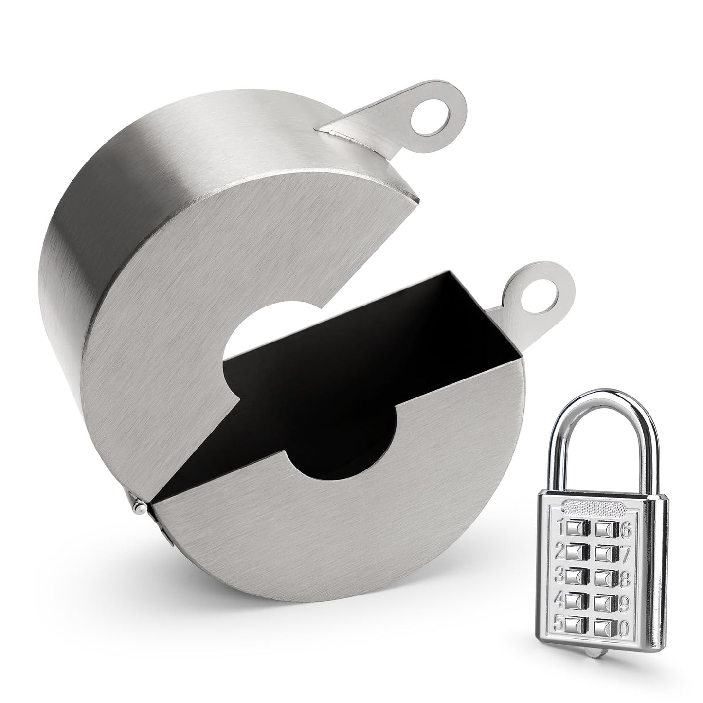 Outdoor Faucet Lock, Stainless Steel Water Spigot Lock, Water Valve Lock, Can be Used as a Circular Door Handle Lock Cover to Prevent Door Handles from Turning and Prevent Water Theft