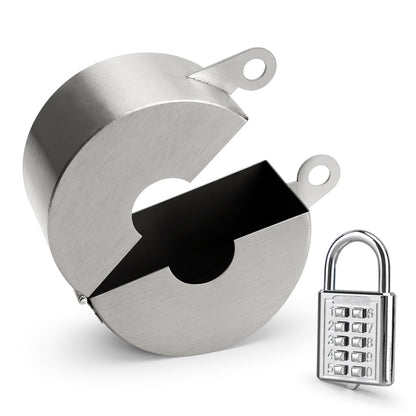 Outdoor Faucet Lock, Stainless Steel Water Spigot Lock, Water Valve Lock, Can be Used as a Circular Door Handle Lock Cover to Prevent Door Handles from Turning and Prevent Water Theft