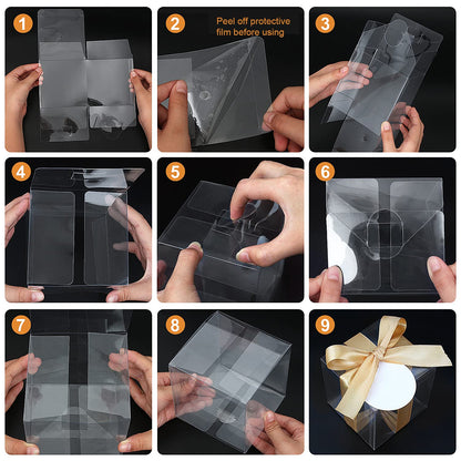 COTOPHER 60 Pcs Clear Favor Boxes, 2x2x2 Clear Gift Boxes Party Favor Boxes Mini Transparent Cube Macaron Candy Boxes for Wedding Favors Baby Shower