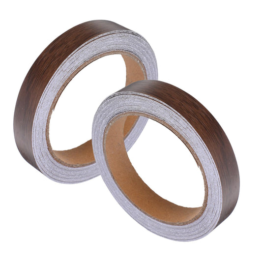 DOITOOL 2 Rolls Wood Grain Adhesive Tape for Cabinet Door Trim Furniture Repair Versatile Edge Banding for