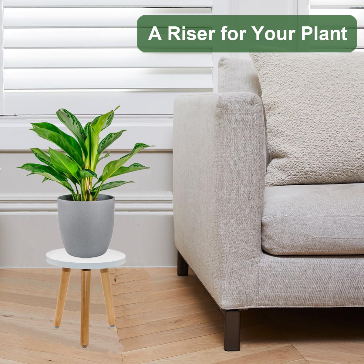 ARTORA Wood Plant Stand, Modern Plant holder Small Flower Pot Stool Decorative Planter Stand for Indoor Plants (Blue&White)