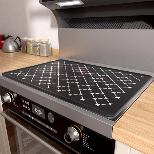 Nyoria Silicone Stove Top Mat Protector - Upgraded 30 x 21 inch Cover for Electric Glass Stovetop Cooktop Induction Mat for Ceramic Top RV Countertop Heat-Resistant XL Dish Drying Mat