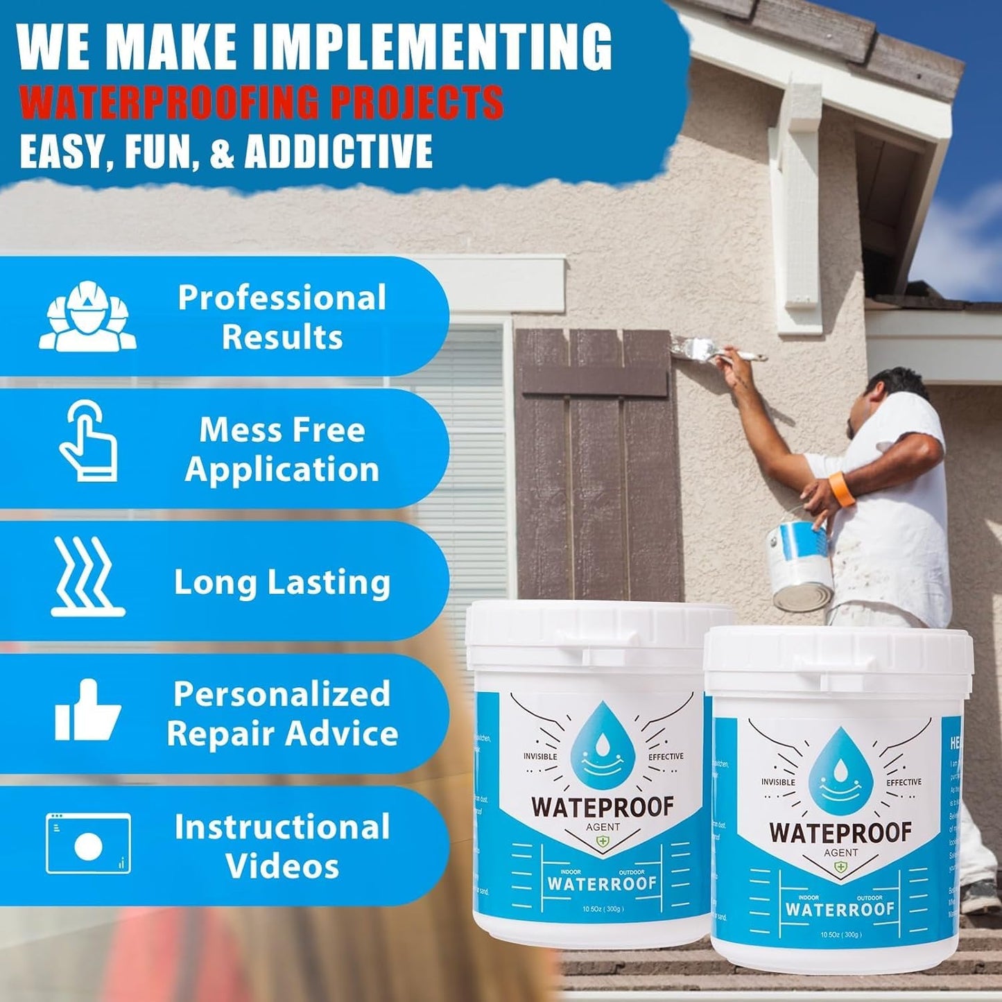 Meuvcol Waterproof Sealant, 21 Oz Transparent Coating, Liquid Glue Leak Adhesive, Clear Invisible Agent for Bathroom, Shower, Roofs, Wood, Indoor & Outdoor