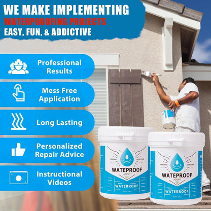 Meuvcol Waterproof Sealant, 21 Oz Transparent Coating, Liquid Glue Leak Adhesive, Clear Invisible Agent for Bathroom, Shower, Roofs, Wood, Indoor & Outdoor