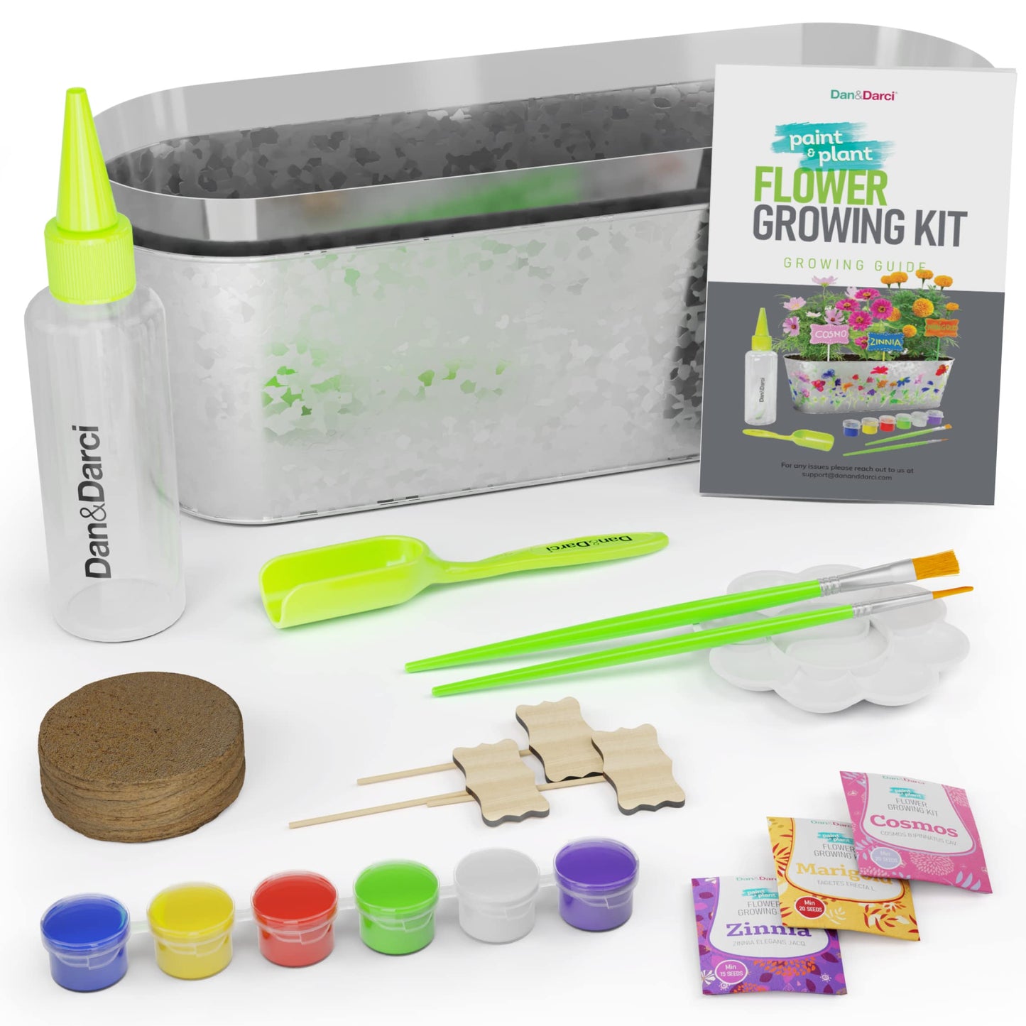 Paint & Plant Flower Growing Kit - Kids Gardening Science Easter Gifts for Girls and Boys Ages 6 7 8 9 10 Years Old - STEM Arts & Crafts Project Activity - Grow Your Own Cosmos, Zinnia & Marigold Garden