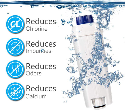 4 Pack Coffee Machine Water Filter for DeLonghi DLSC002 Water Filter for De'Longhi ECAM, ETAM, EC, BC Series