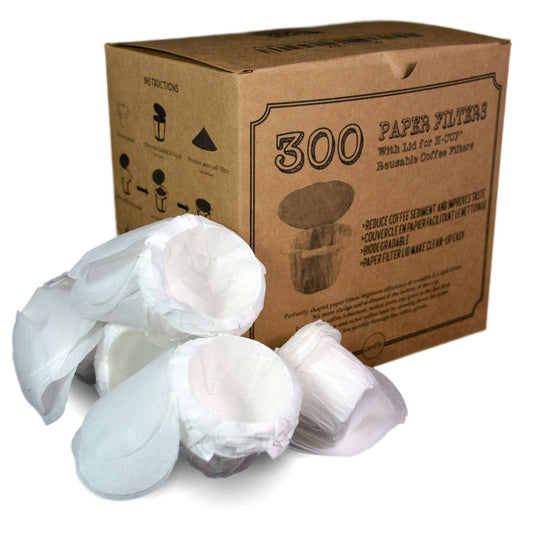 canFly Disposable K-Cup Paper Filter with Lid for Keurig Single Cup Coffer Filters Compatible with Ekobrew, EZ-Cup and Other Reusable K-Cup Filters (300 Count)