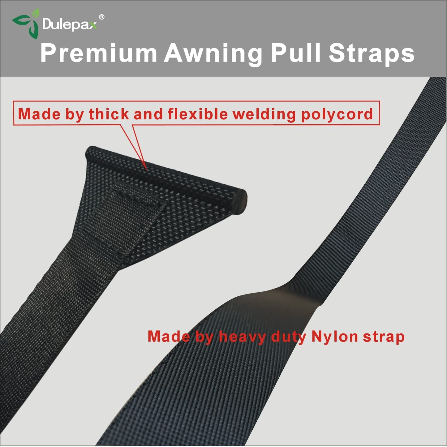 Dulepax RV Awning Pull Straps, 96 Inches Long Straps with Welding Polycord Technology. Universal Patio Awning Pull Straps (2 Units)