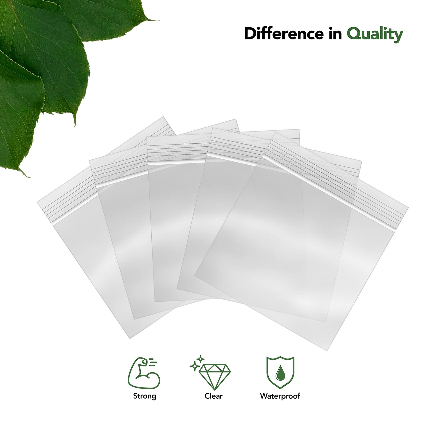 Seal Fresh Ziplock Bags – 5" x 5" (1000 Count), 2 Mil – Clear Plastic Reclosable Baggies with Resealable Lock Seal Zipper – Zip Lock Bags, Snack Bags