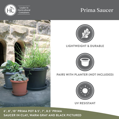 The HC Companies Round Prima Flower Pot Saucers - Plastic Plant Saucer for Outdoors & Indoors - Traditional Plant Pot Trays for Water Drainage -Durable Plant Tray (12-inch Twilight Blue, Pack of 2)