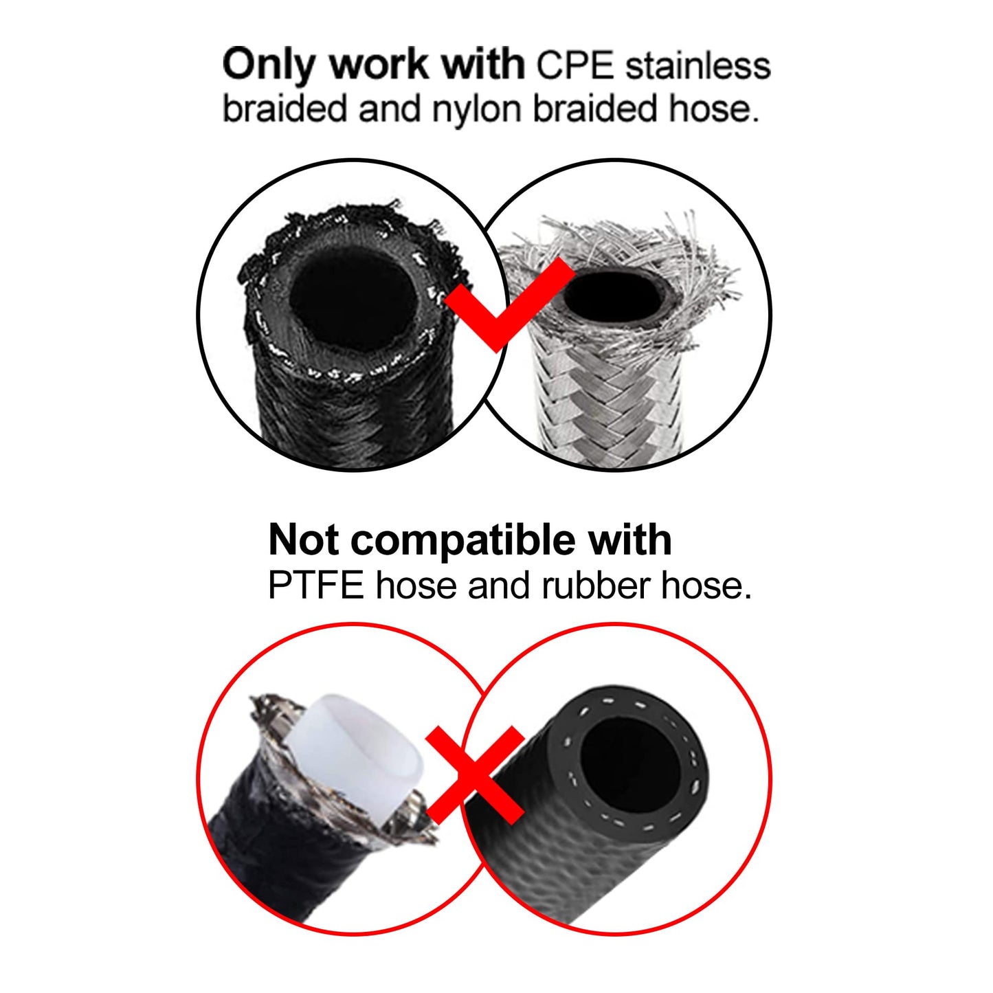 EVIL ENERGY 6AN Hose End Fitting 90 Degree Swivel for CPE Braided Hose Black 2PCS