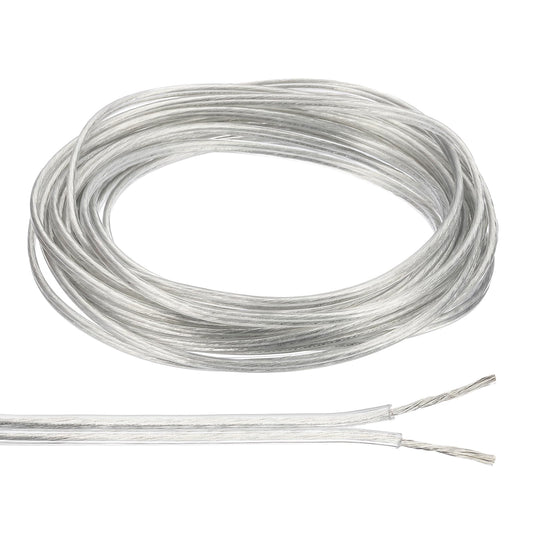 PATIKIL 25Ft 18/2 PVC Covered Wire, 300V SPT-1 Lamp Cord Insulated Heat Resistant Electronical Flexible Cable for LED Lamp Wire Audio Cable Speaker, Clear, UL Listed