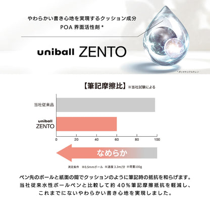 三菱鉛筆 uniball ZENTO Flow Model Rollerball Pen, Anodized Aluminum Grip, Extra Fine 0.38mm, Water-Based Black Ink, Ultra-Smooth with Reduced Friction, Agate, UBNZF38.74