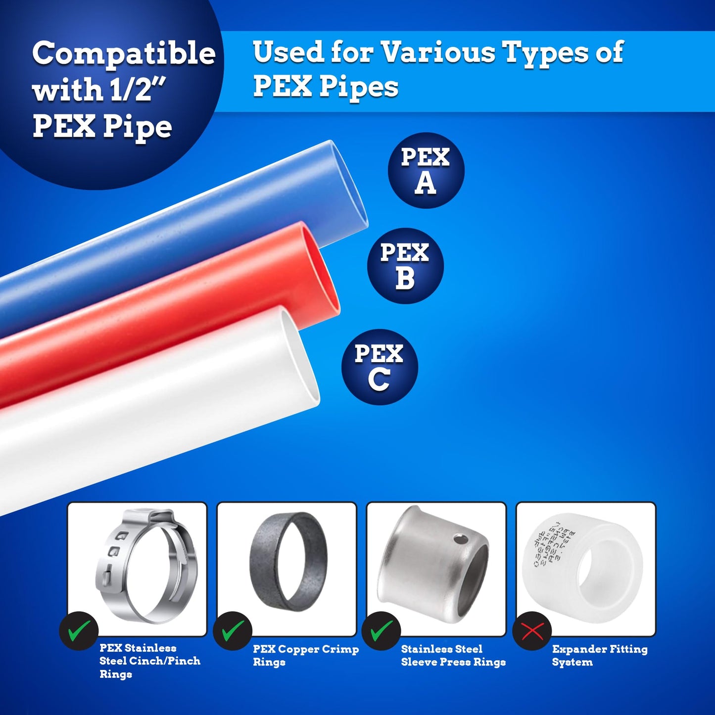 New Age America® 25pcs 1/2" Coupling PEX Fittings AquaFlow 360™ | 25 PC PEX Coupling | Brass | Barb PEX Fittings for PEX Pipe | Lead-Free Brass Fittings | NSF, UPC, CUPC, ASTM F1807 Certified PEX