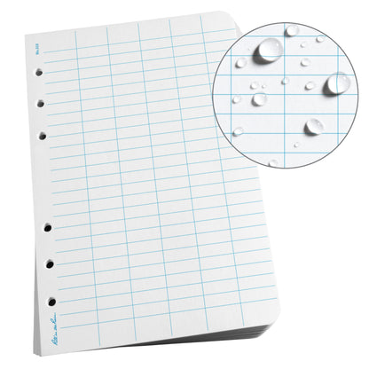 Rite in The Rain All-Weather Loose Leaf Paper, 4 5/8" x 7", 32# White, Level Pattern, 100 Sheet Pack (No. 312)