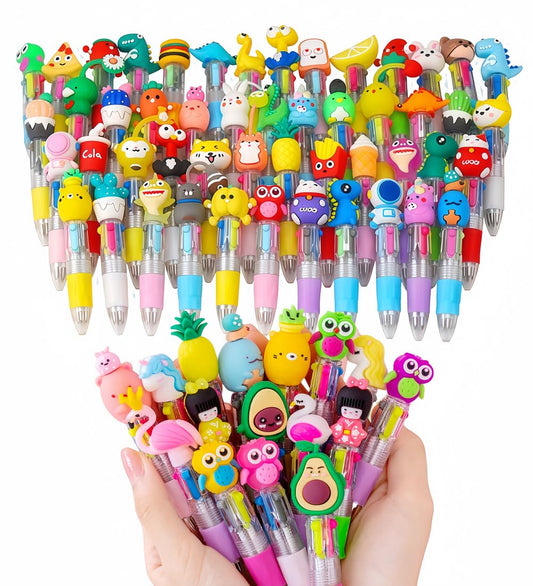 50PCS Mini Multicolor Pen in One, 4-in-1 Fun Pens, Bulk Pens School Supplies Students Prizes, Ballpoint Pens for School, Office & Home Writing Supplies (Assorted Style)