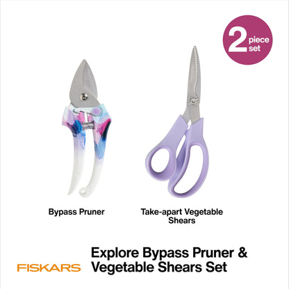 Fiskars Pruner and Veggie Shears Set, Explore Collection